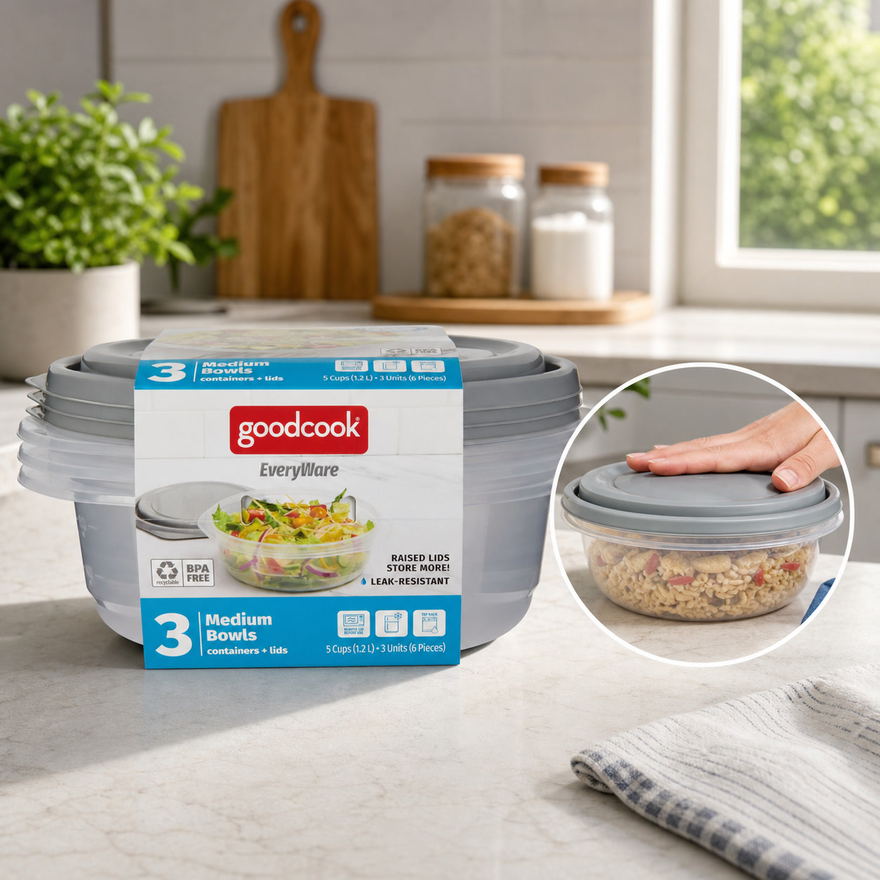 Food Storage Meal Prep - 6pcs Round 5 Cup Food Storage