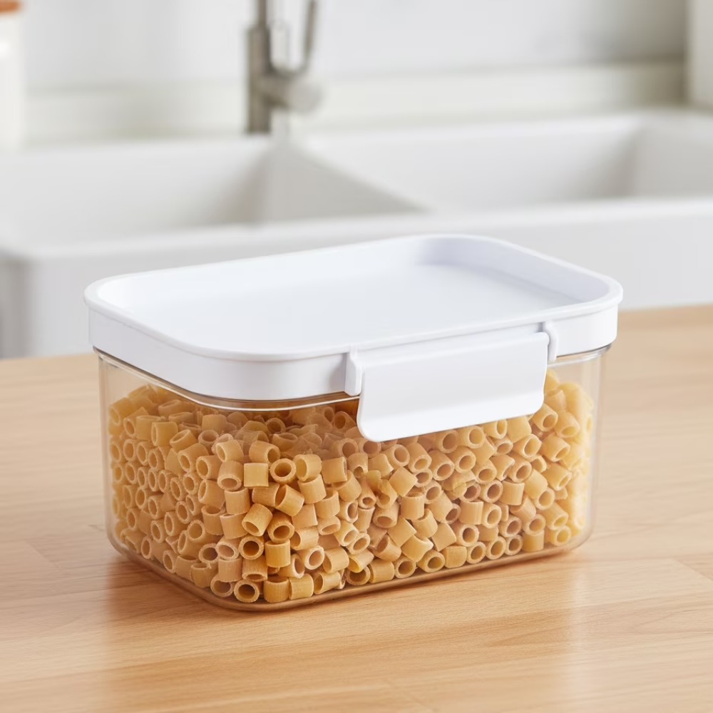 Food Storage Organizer - Small Rectangular Plastic Pantry Food Storage