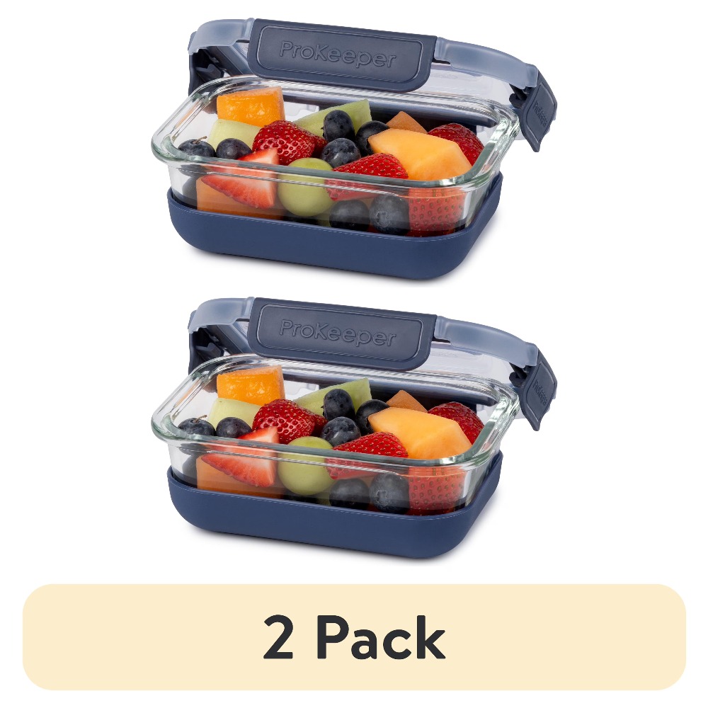 Food Storage Meal Prep - 2 Pack 1.6 Cup Glass Food