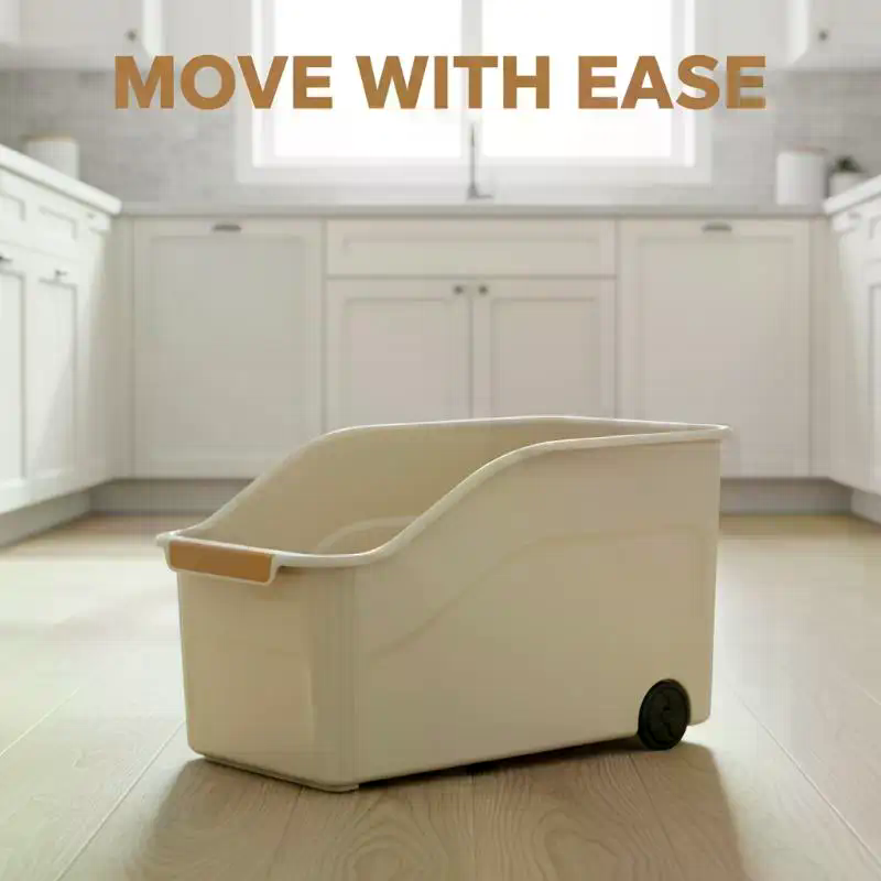 Stackable Pantry Bin - Stackable Plastic Storage Bins with Wheels