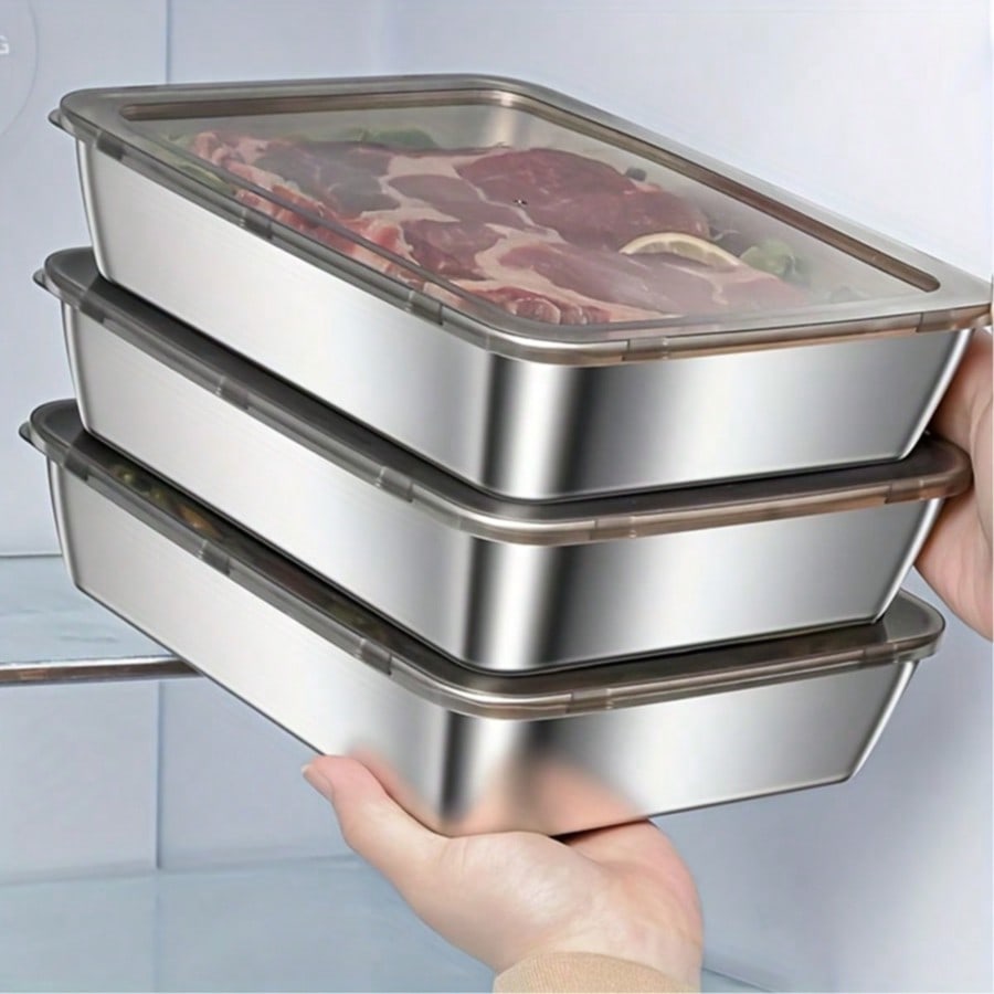 Food Storage Meal Prep - 6pcs(3 Boxes+ 3 Lids) Stainless Steel
