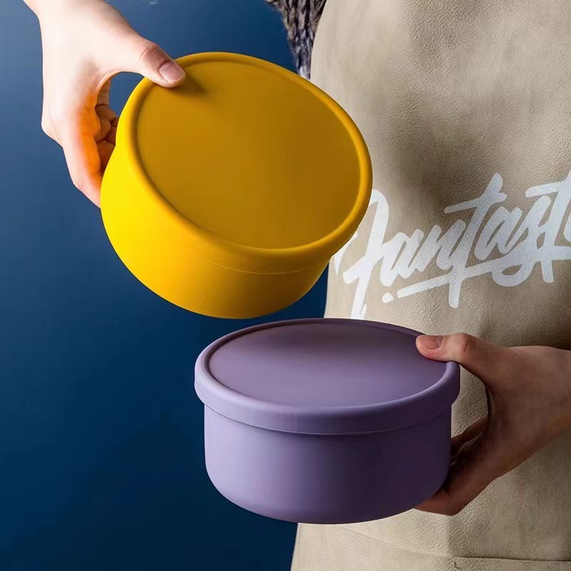 Food Storage Hot - 1pcs silicone round rice bowl household