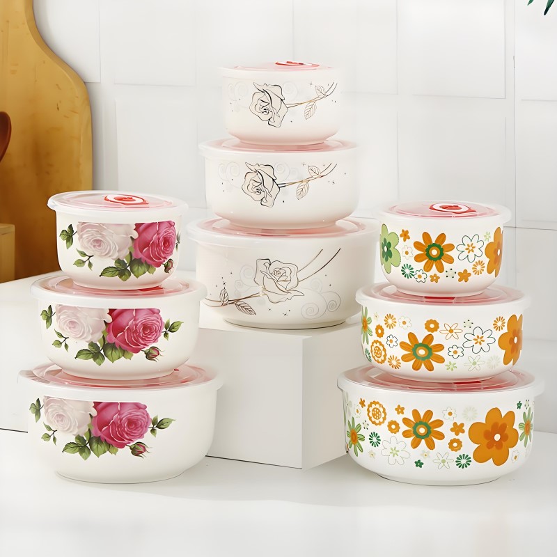 Food Storage Hot - Three-piece set, fine bone china lunch