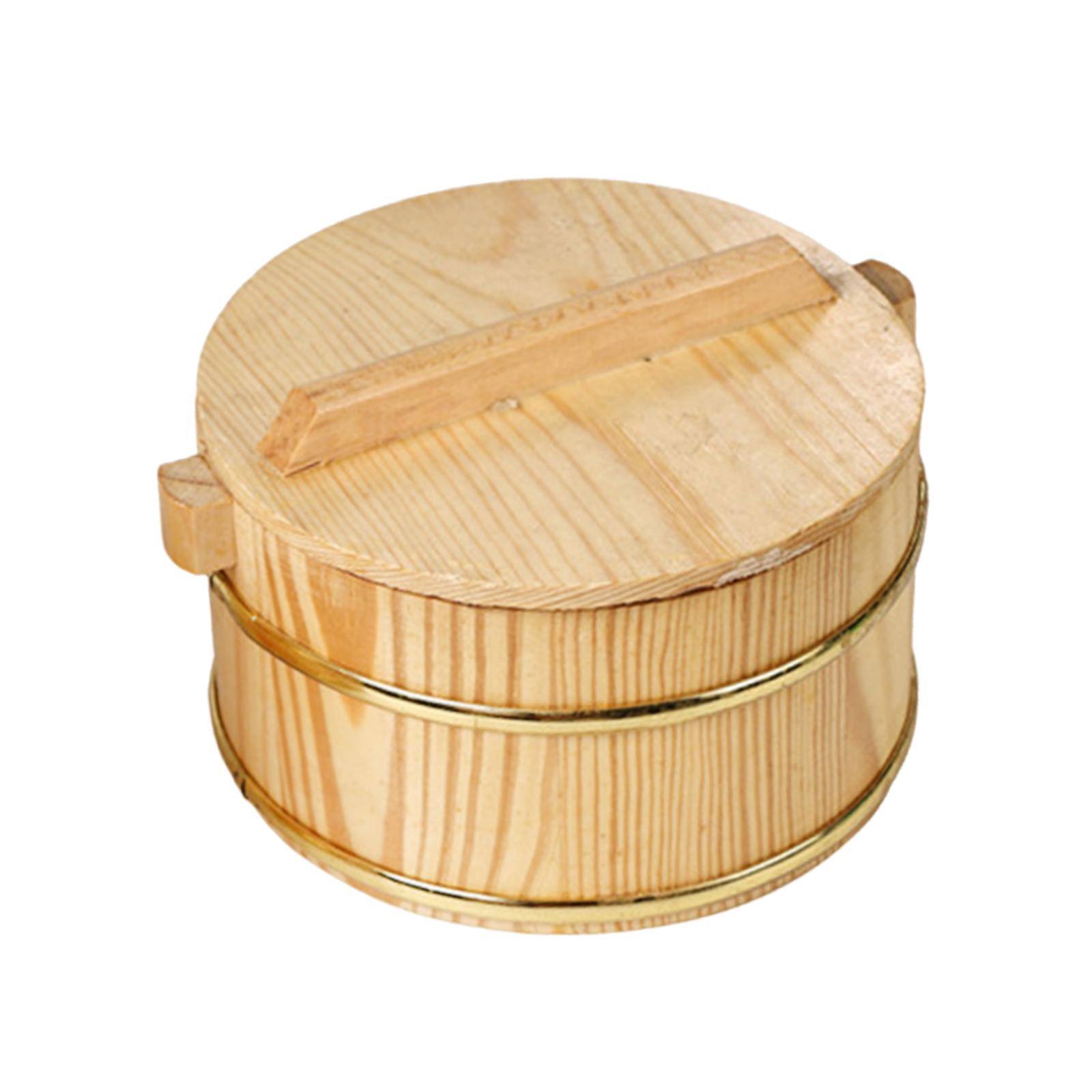 Food Storage Restaurant - Wooden Steaming Rice Bucket Dinner Plate