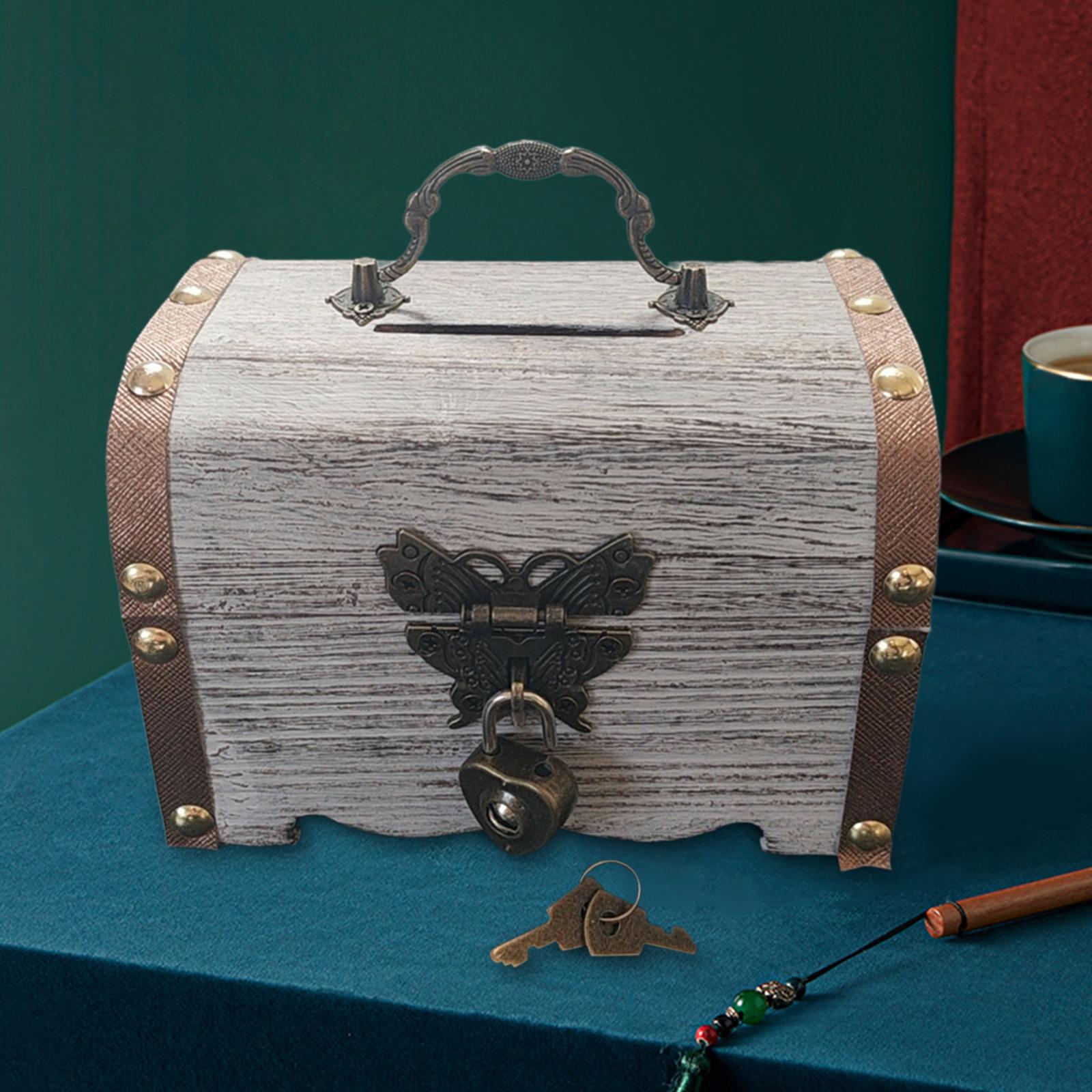 Piggy Bank Treasure Chest with - Food Storage Box With Lock And Key 评论和价格