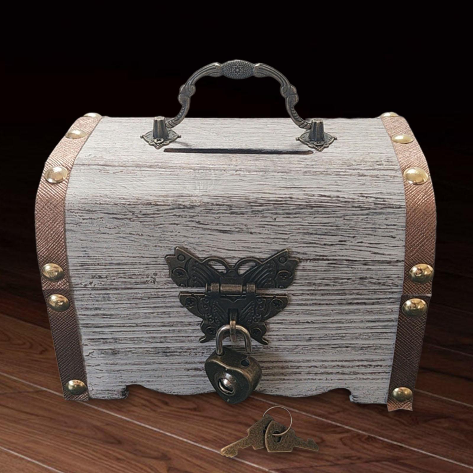 Piggy Bank Treasure Chest with - Food Storage Box With Lock And Key 评论和价格