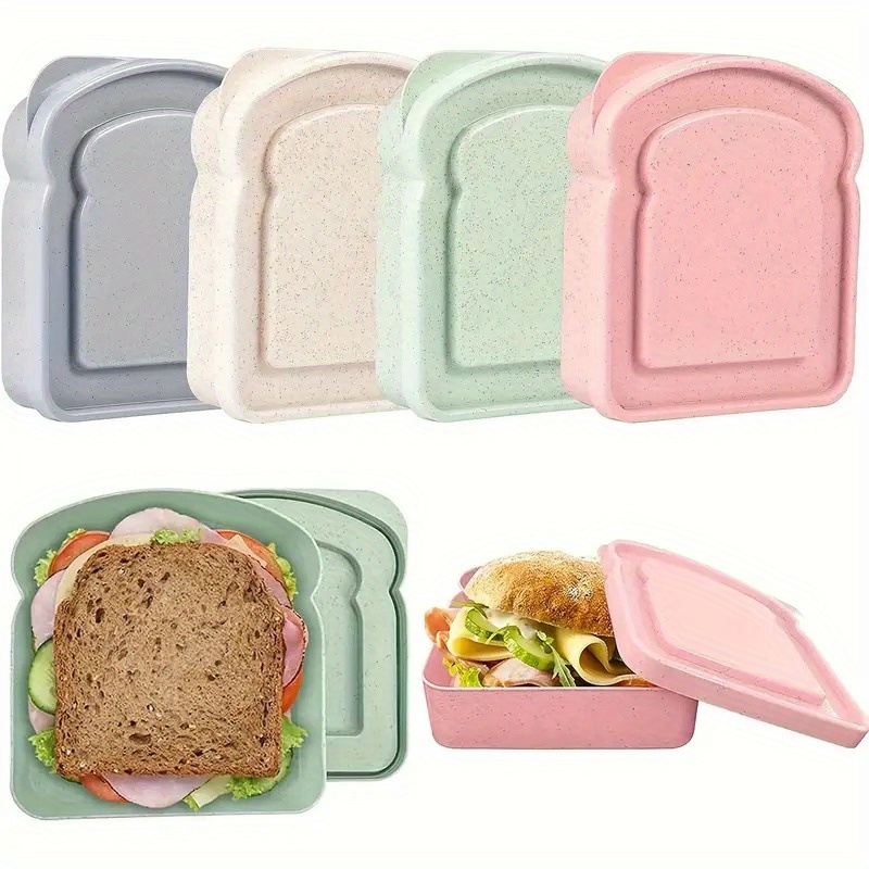 1pc Bento Boxes, Sandwich Cont - Food Storage Box Plastic 评论和价格