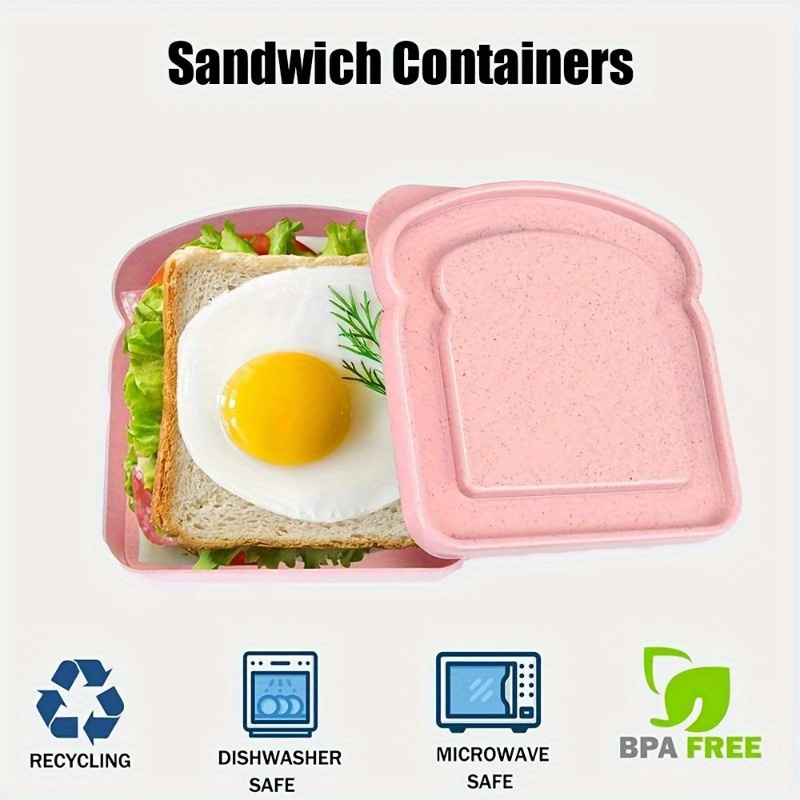 1pc Bento Boxes, Sandwich Cont - Food Storage Box Plastic 评论和价格