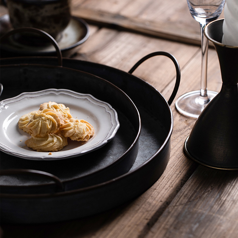 European Retro Round Iron Plat - Food Storage Restaurant 评论和价格