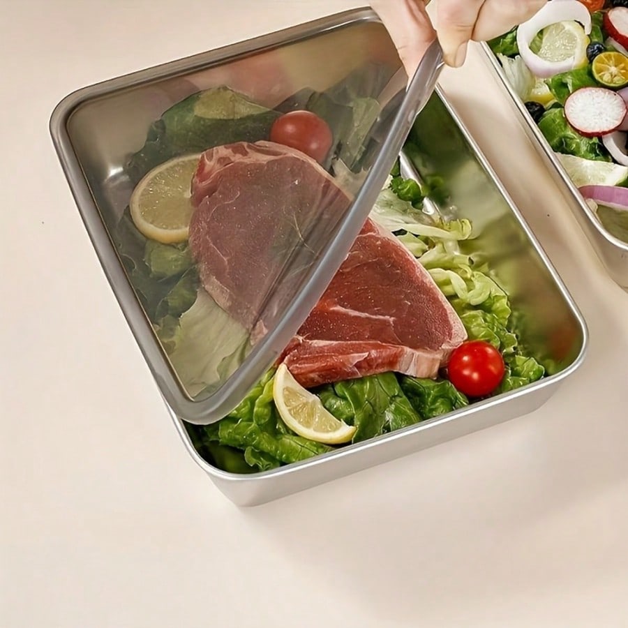 6pcs(3 Boxes+ 3 Lids) Stainles - Food Storage Meal Prep 评论和价格