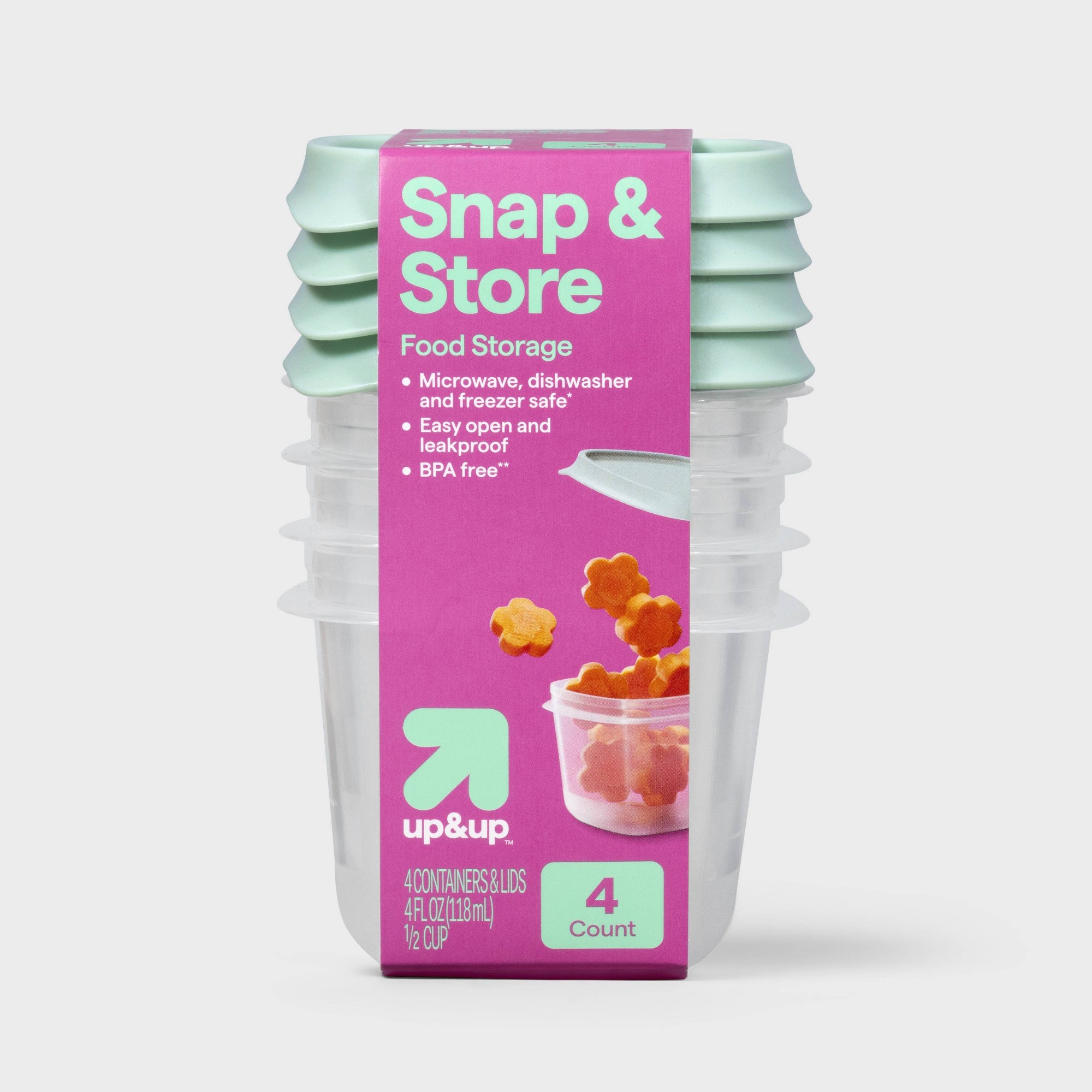4ct Mini Square Half Cup Food  - Food Storage Meal Prep 评论和价格