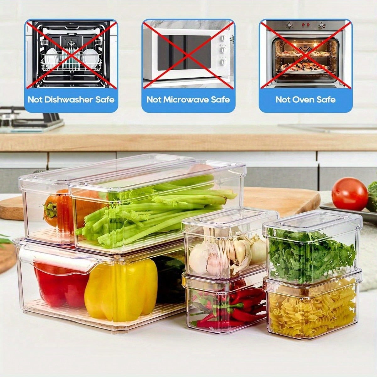 7 Pack Stackable Refrigerator  - Stackable Pantry Bin 评论和价格