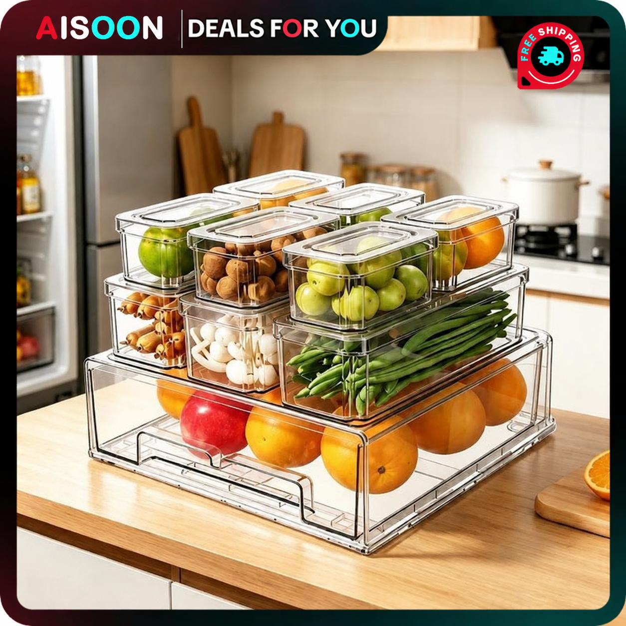 10/14Pcs Fridge Organizer Bins - Stackable Pantry Bin 评论和价格