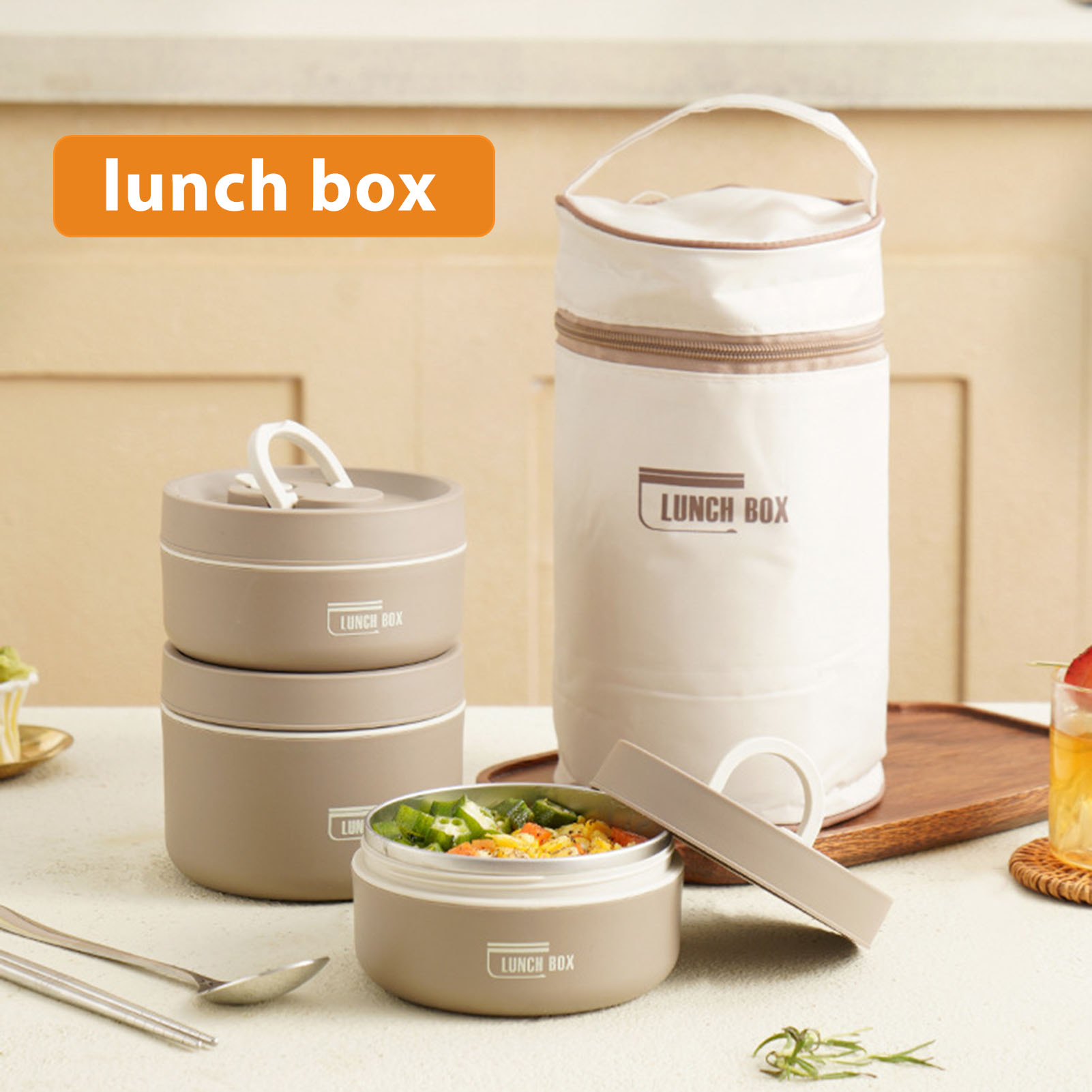 Insulated Lunch Box Set With S - Food Storage Hot 评论和价格