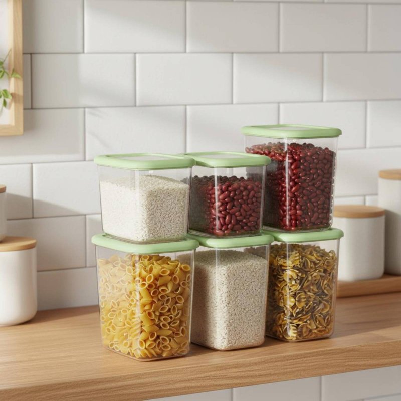 6 Pieces Airtight Food Storage - Stackable Pantry Bin 评论和价格