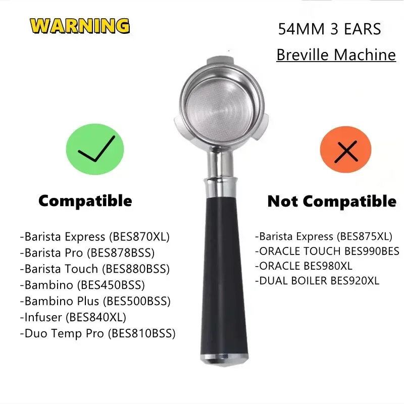 54mm 3-Ears Bottomless Portafi - Breville Espresso Barista Express 评论和价格
