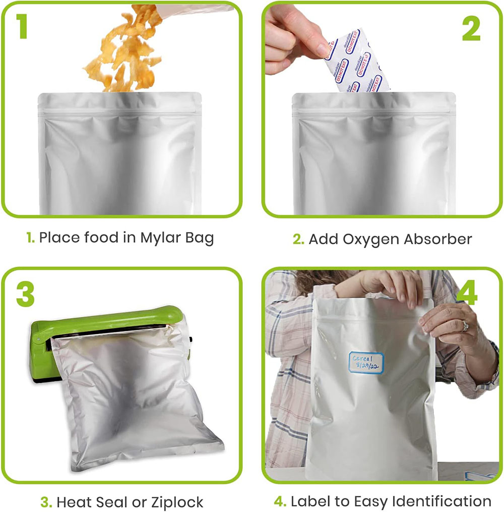 10Pack 5 Gallon Aluminum Foil  - Food Storage Oxygen Absorbers 评论和价格