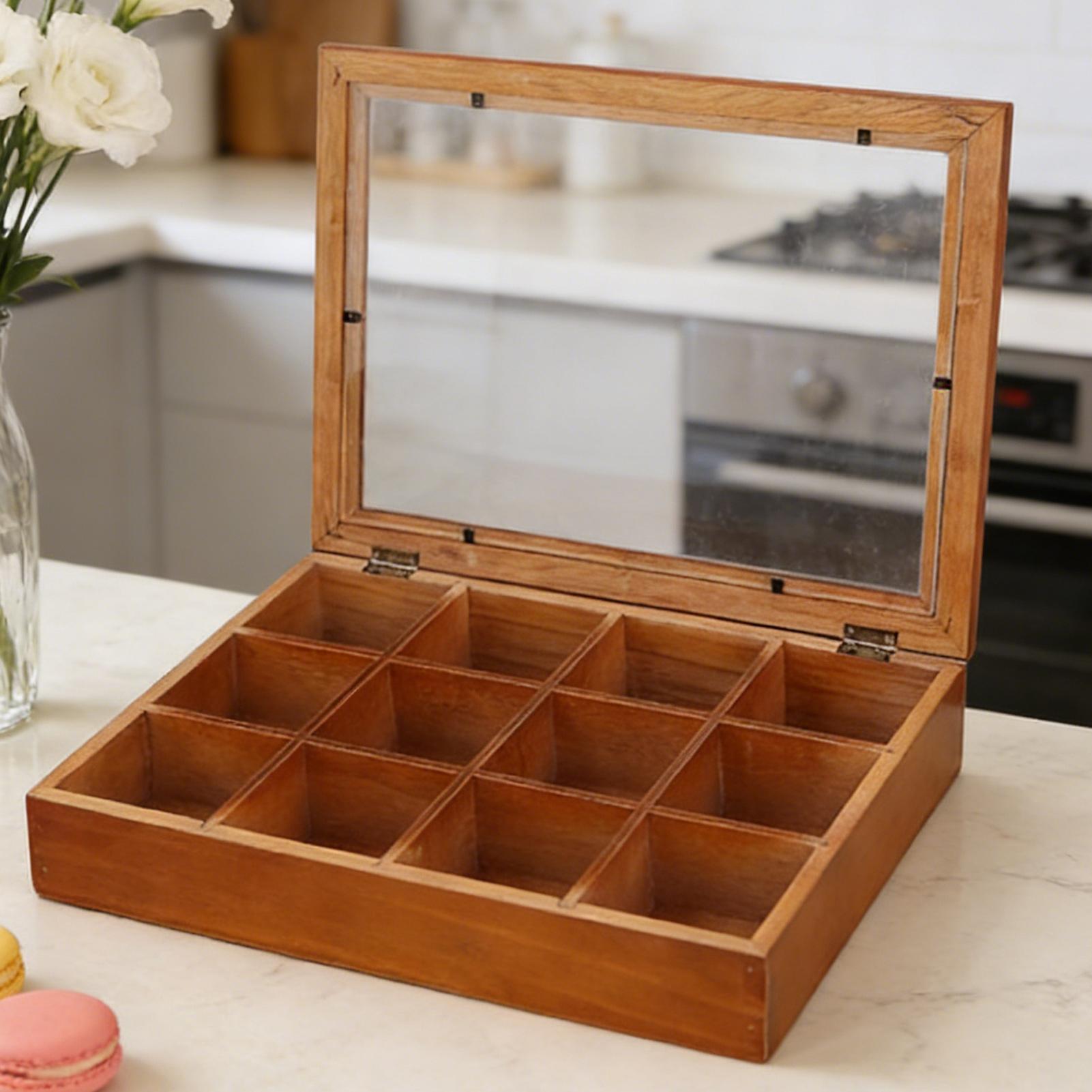 Tea Bag Storage 12-Compartment - Stackable Pantry Bin 评论和价格
