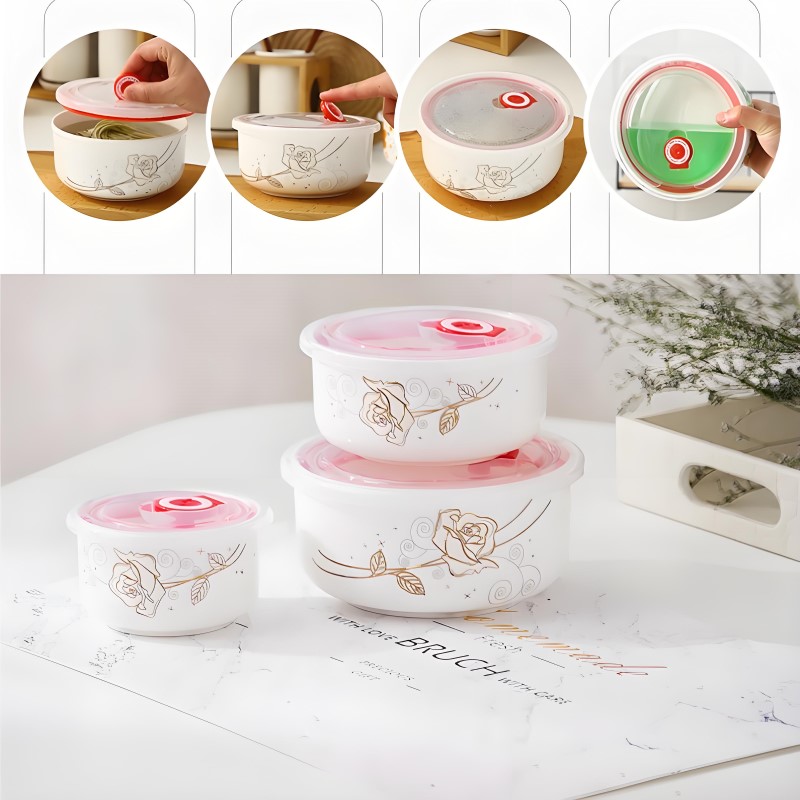 Three-piece set, fine bone chi - Food Storage Hot 评论和价格
