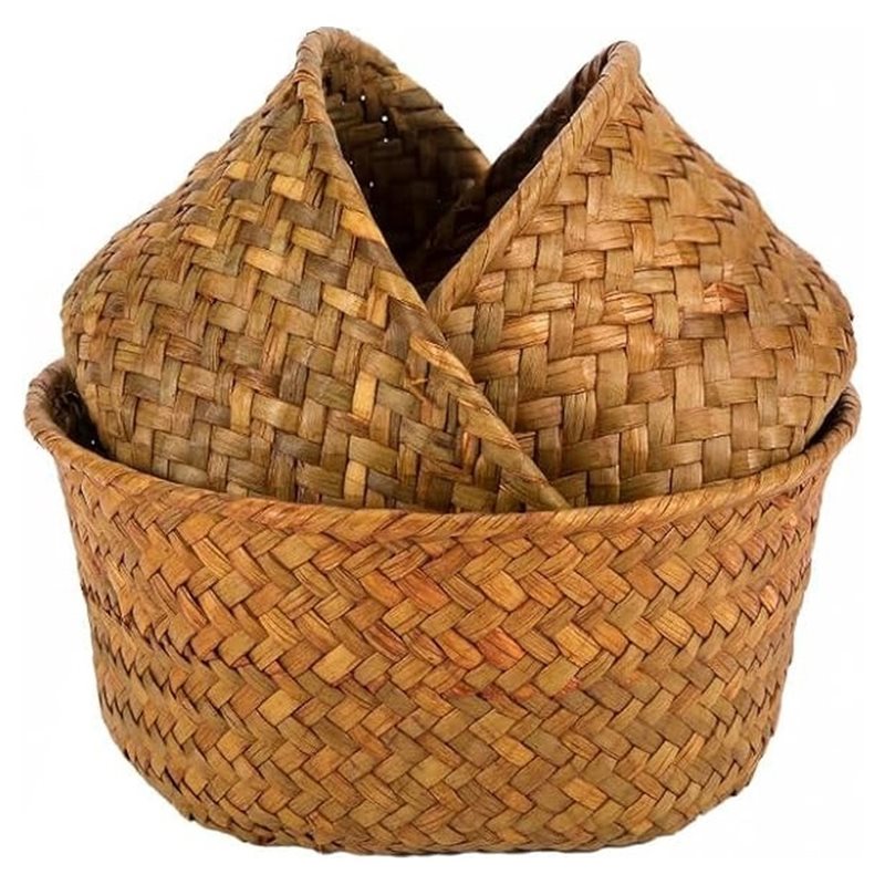 B23B Small Seagrass Woven Stor - Stackable Pantry Bin 评论和价格