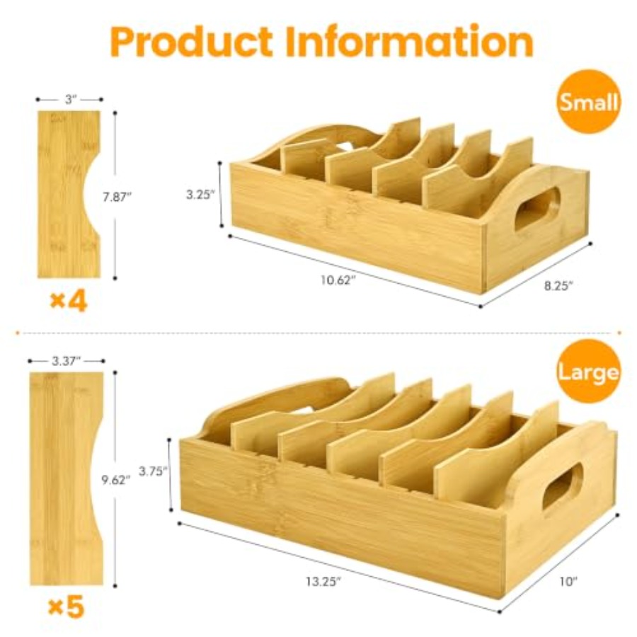2 Pack Bamboo Lid Organizer, 1 - Food Storage Organizer 评论和价格