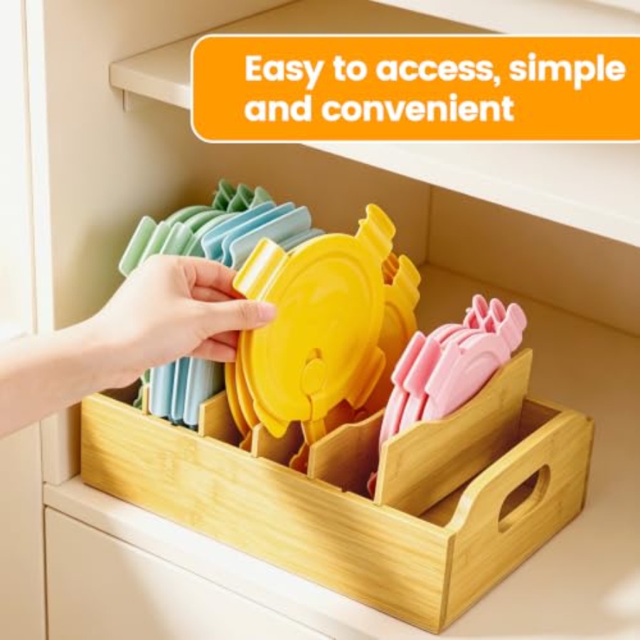 2 Pack Bamboo Lid Organizer, 1 - Food Storage Organizer 评论和价格