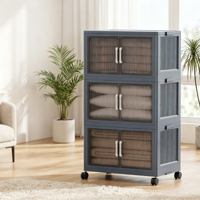 3‑Tier Foldable Plastic Storag - Stackable Pantry Bin 评论和价格